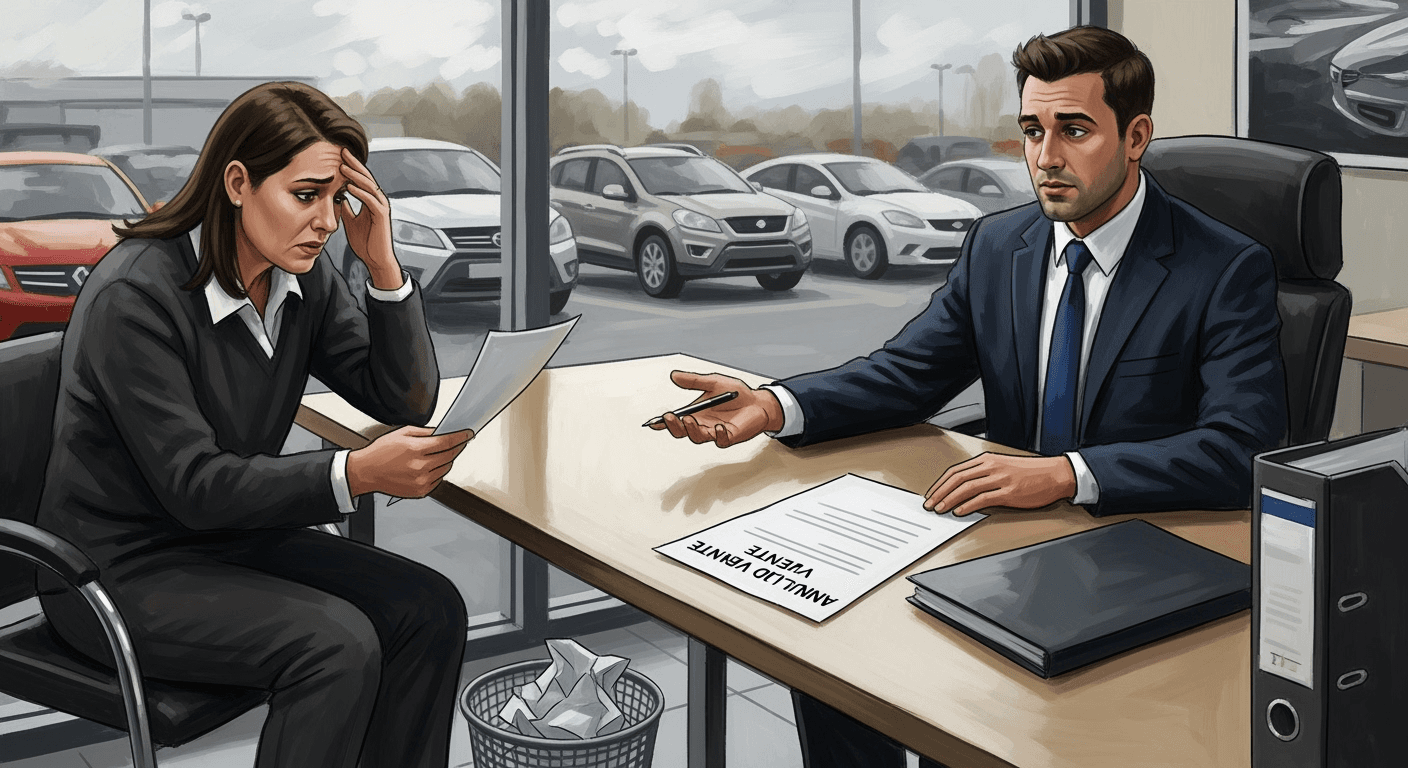 Cover Image for Annuler une vente de voiture avec un professionnel